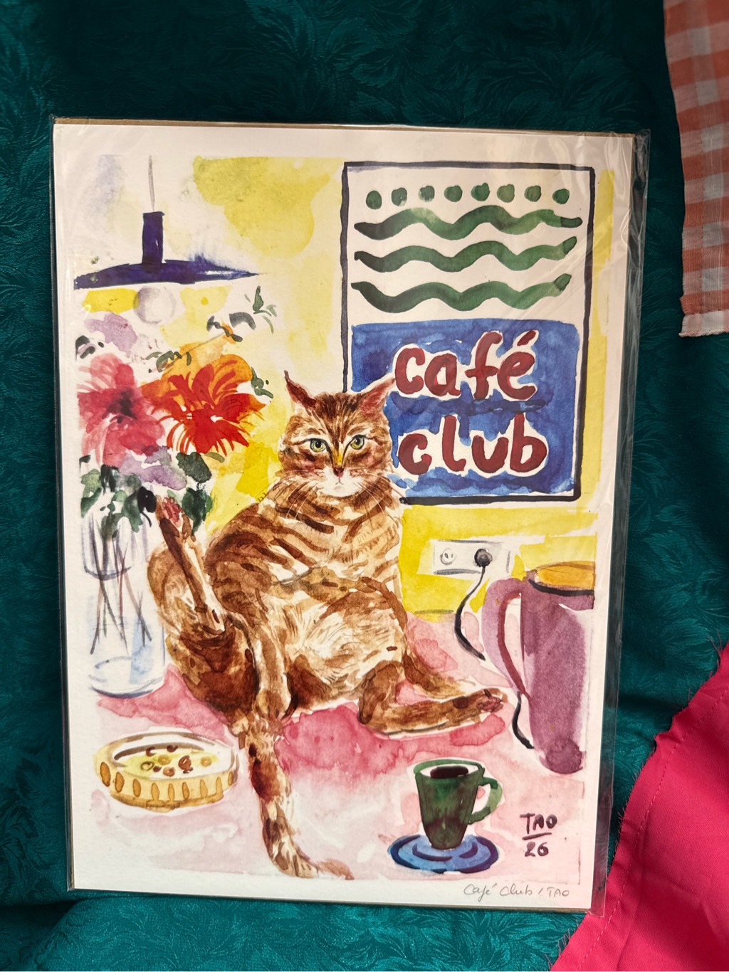 Tranh Tao A4 Cafe cat