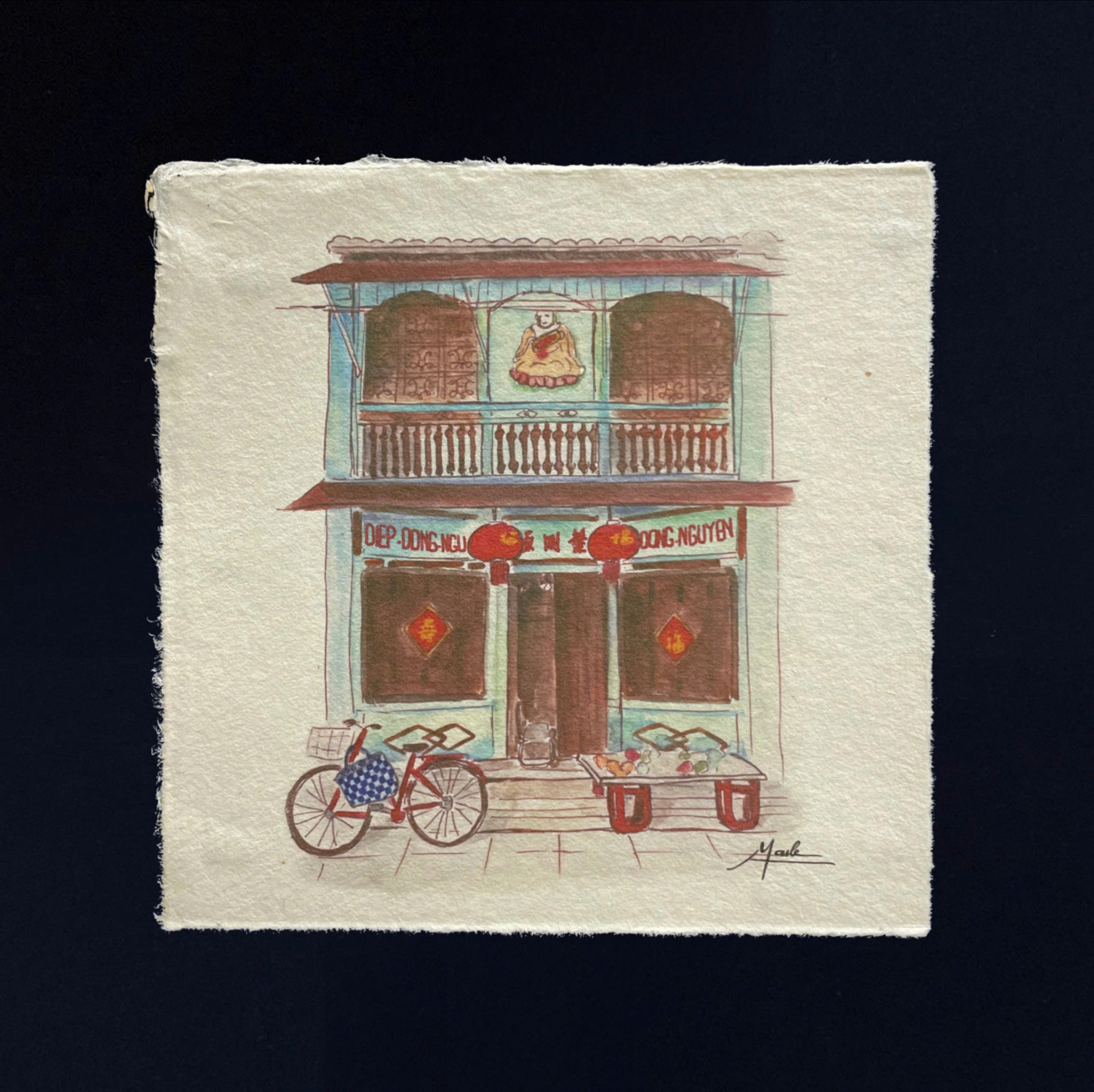 Tranh giấy dó Hội An Mai Lê x Líu Lô
