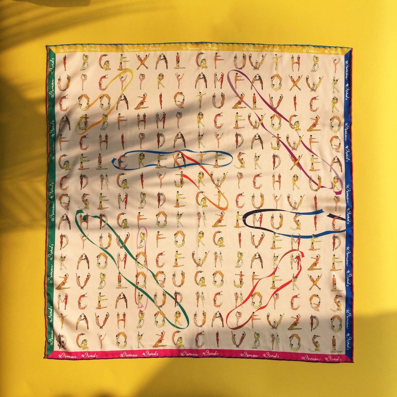SILK SCARF LY VU CARRE WOMAN WORDS V2 90X90