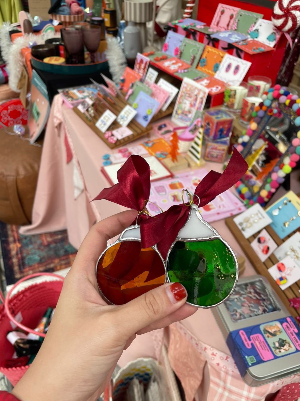 Upcycled glass Xmas Ornament 60
