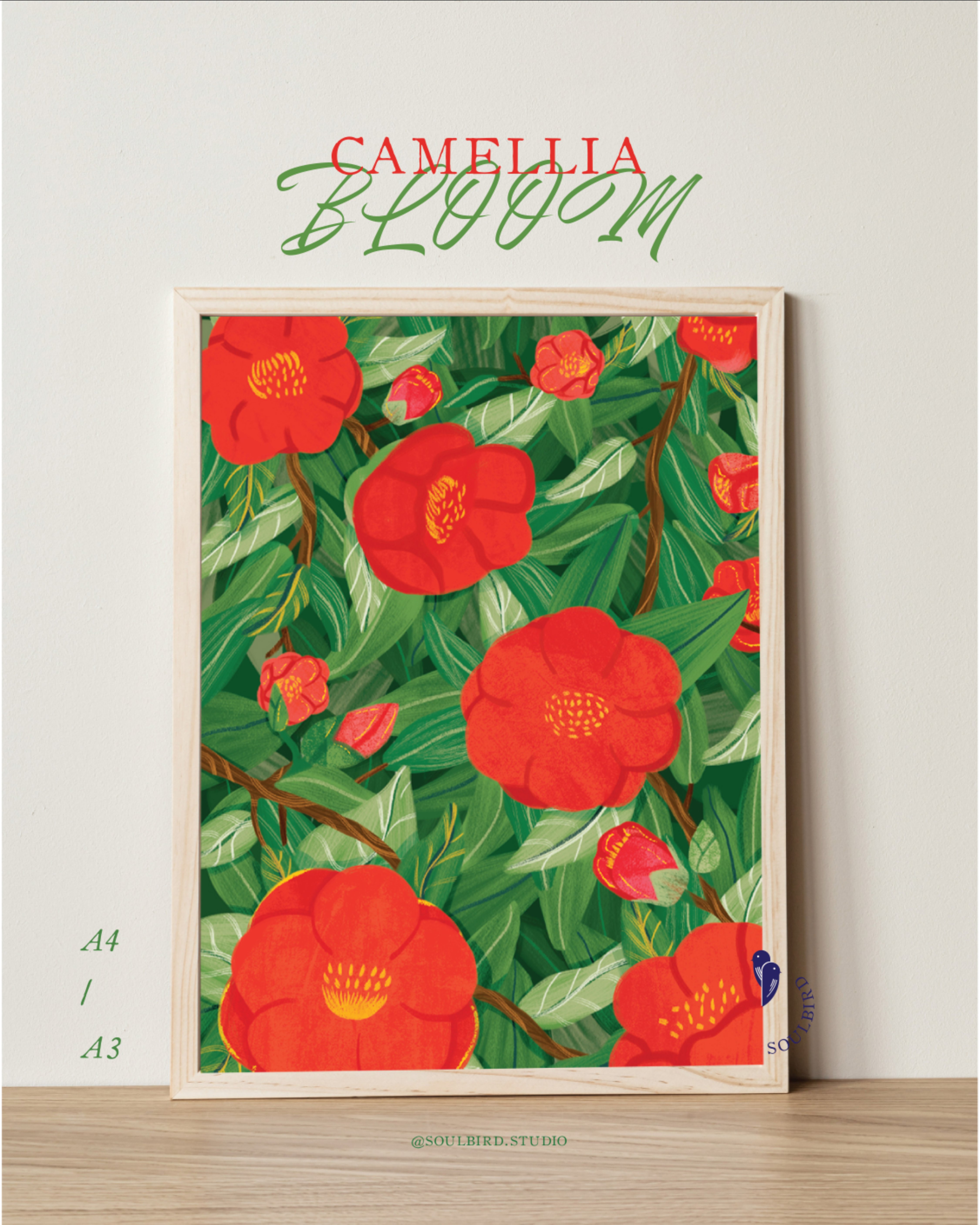 Tranh Soulbird Camellia Blossom A3