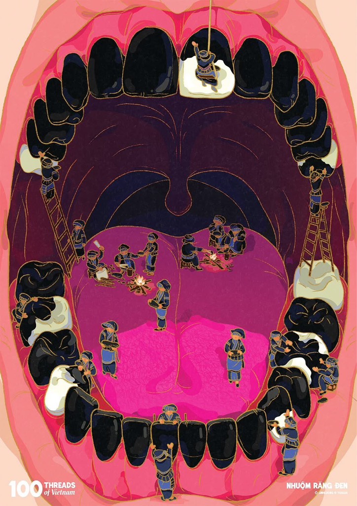 Tranh Linh Luong in A5 - Nhuộm Răng Đen