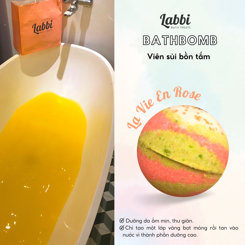 Viên sủi bồn tắm LA VIE EN ROSE 120gr Labbi