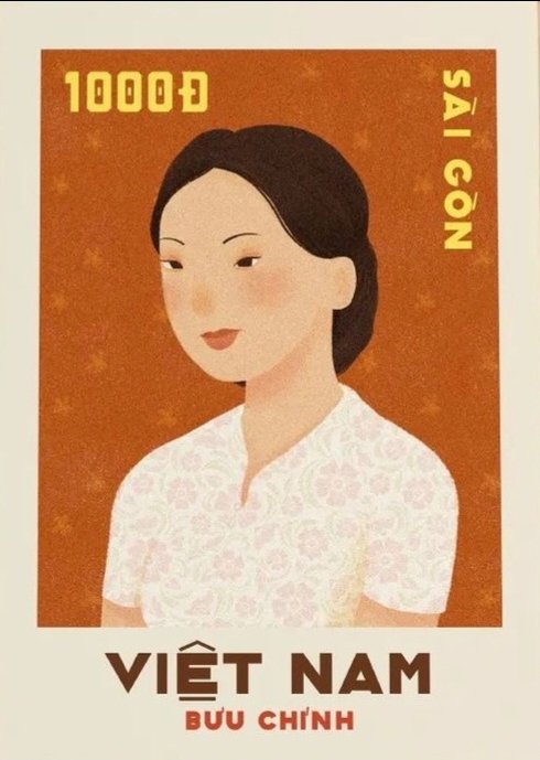 Thiệp Hiền Tâm Một Ngàn ĐồngCô Gái Áo Hoa Trắng
