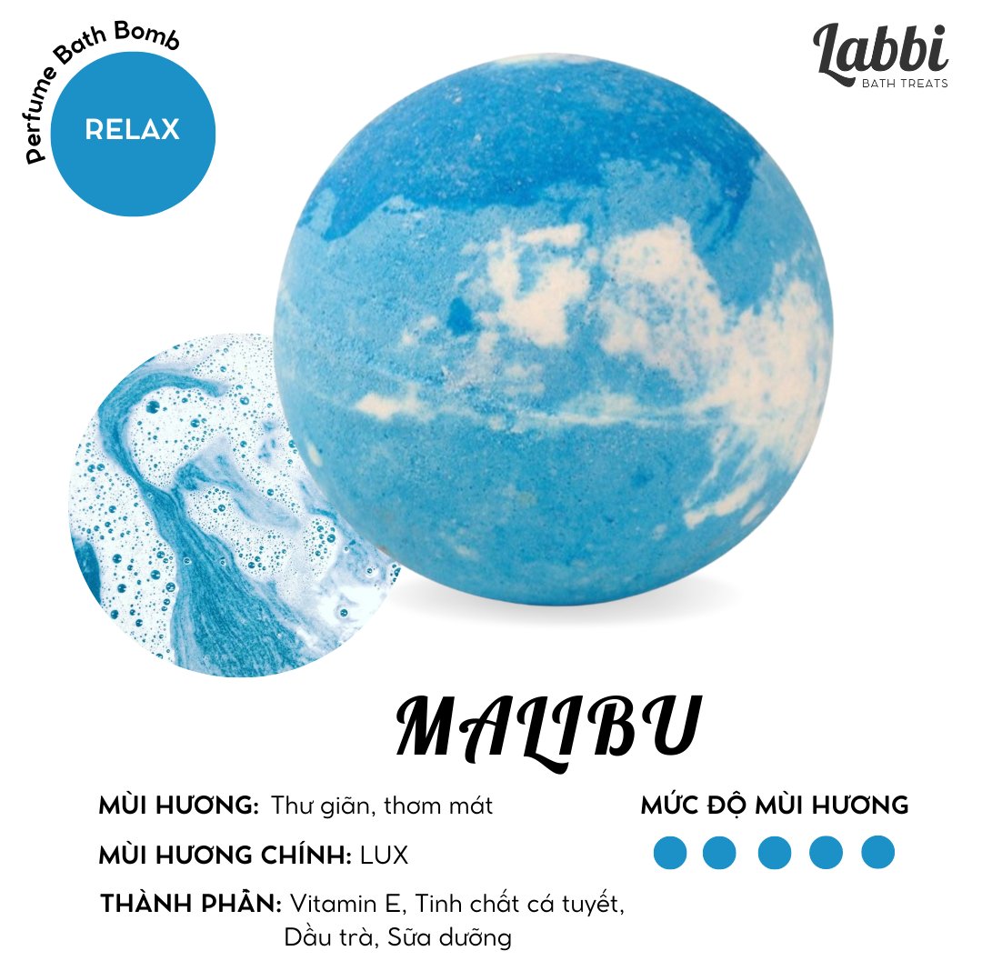 Viên sủi bồn tắm Malibu 120gr Labbi