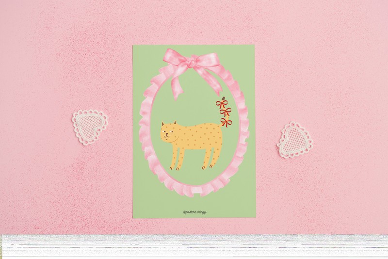 Tranh Posters Thingy A4 Poster Coquette Cat