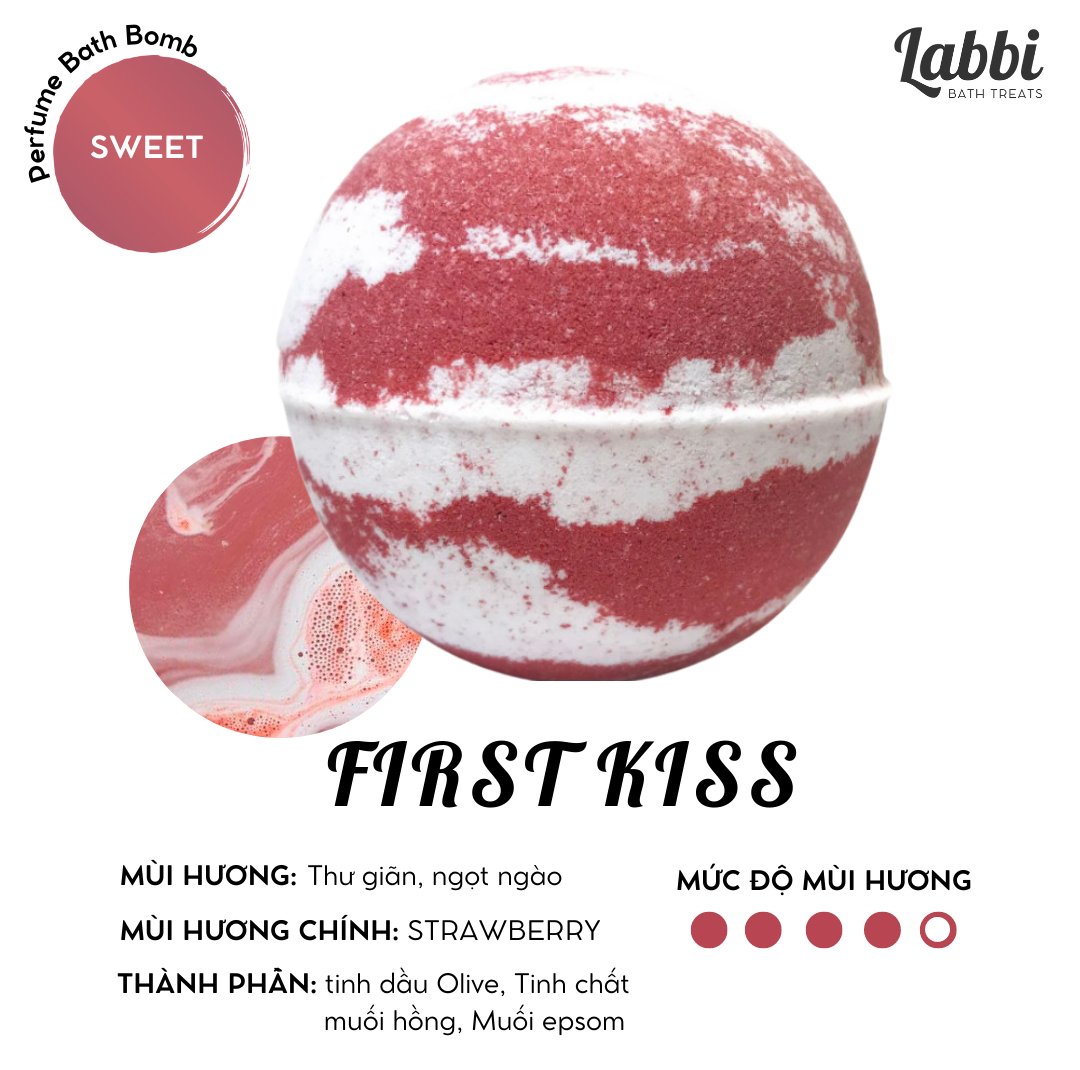 Viên sủi bồn tắm First Kiss 120gr Labbi