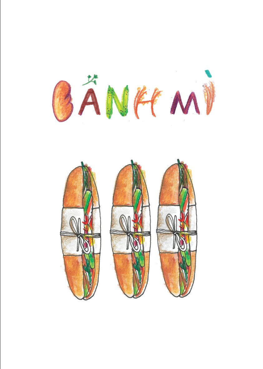 Tranh Haru Craft A5 Banh Mi