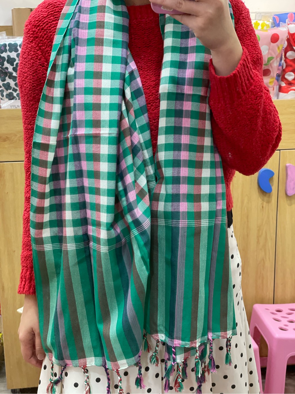 KHĂN RẰN XANH HỒNG 60 x 120 cm Nhớ Rằn