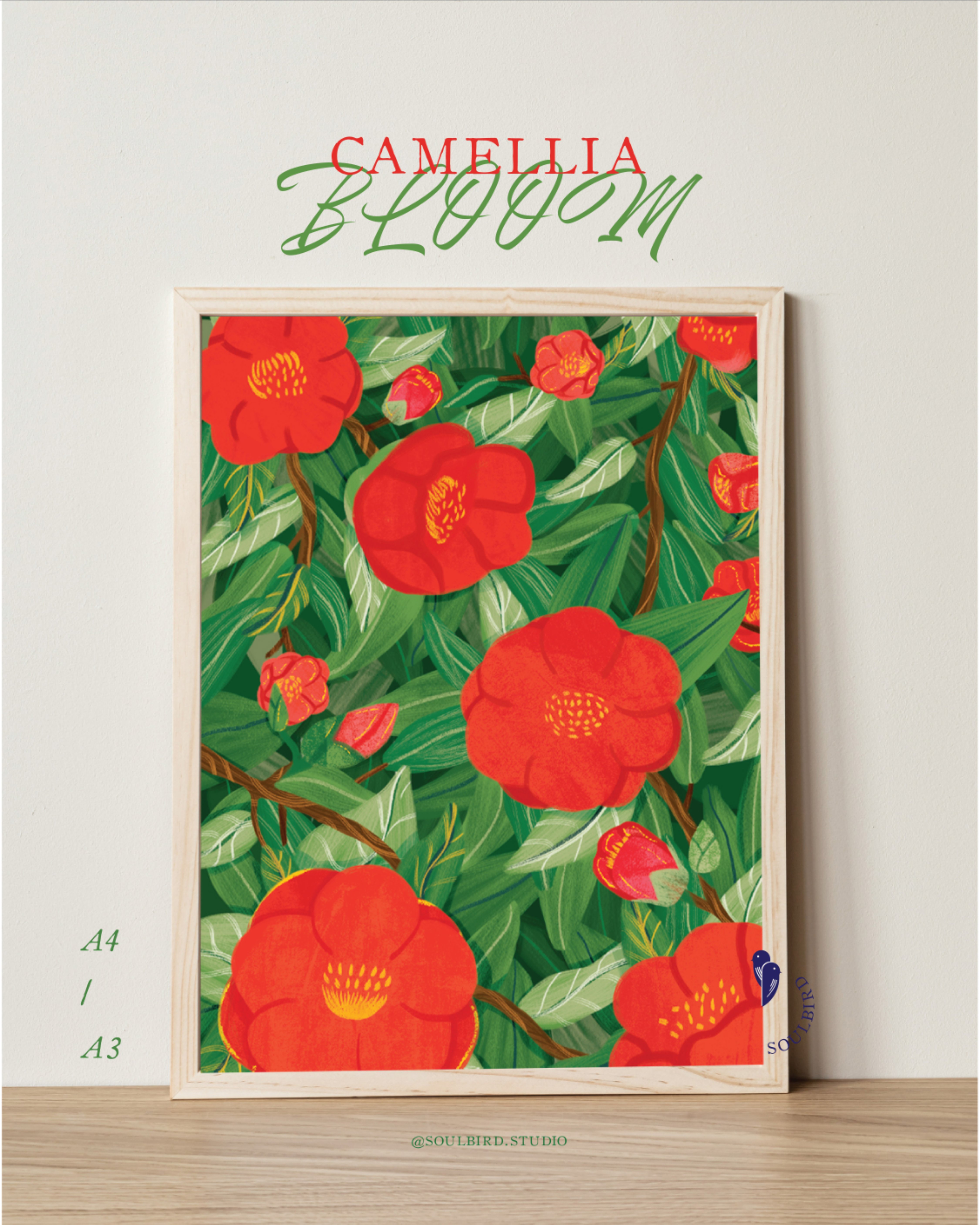 Tranh Soulbird Camellia Blossom A4