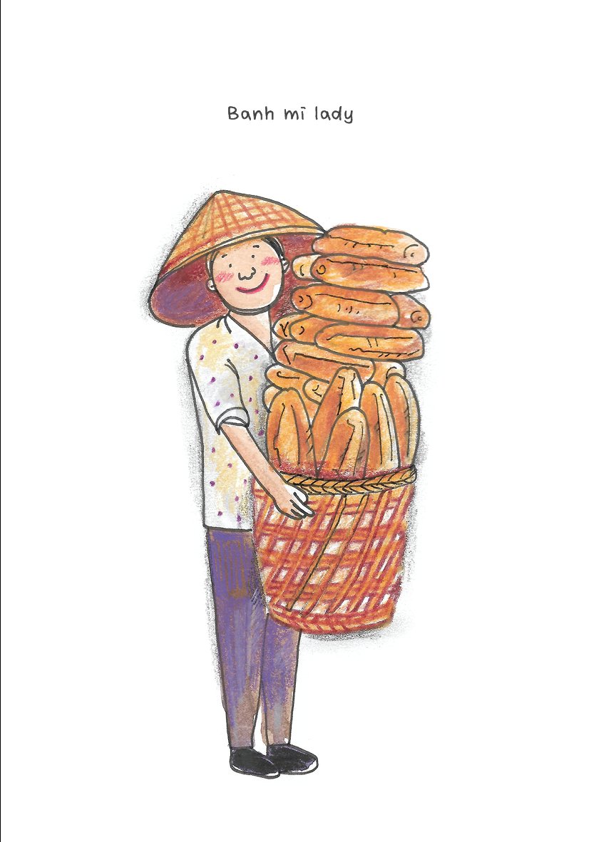 Tranh Haru Craft A5 Banh Mi Lady