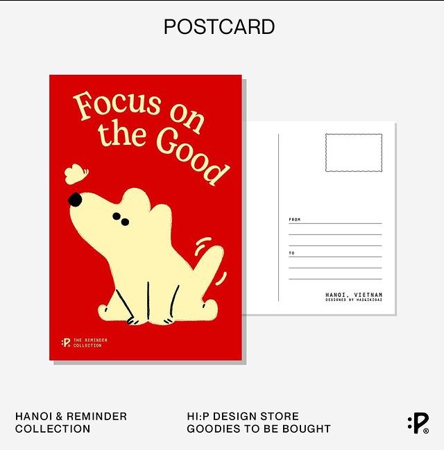 Thiệp Hi:pieces chó focus on the good