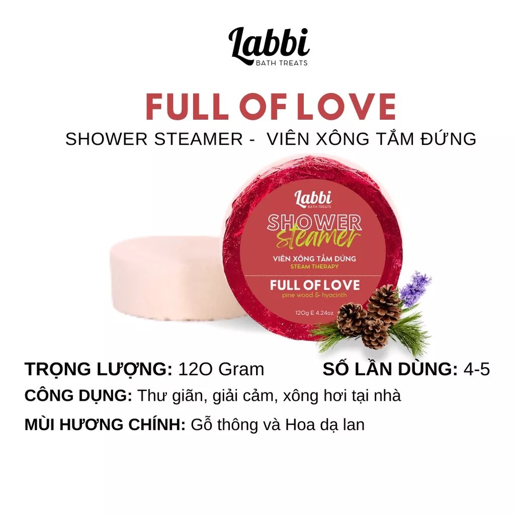 Viên xông tắm đứng 120gr Labbi Full Of Love