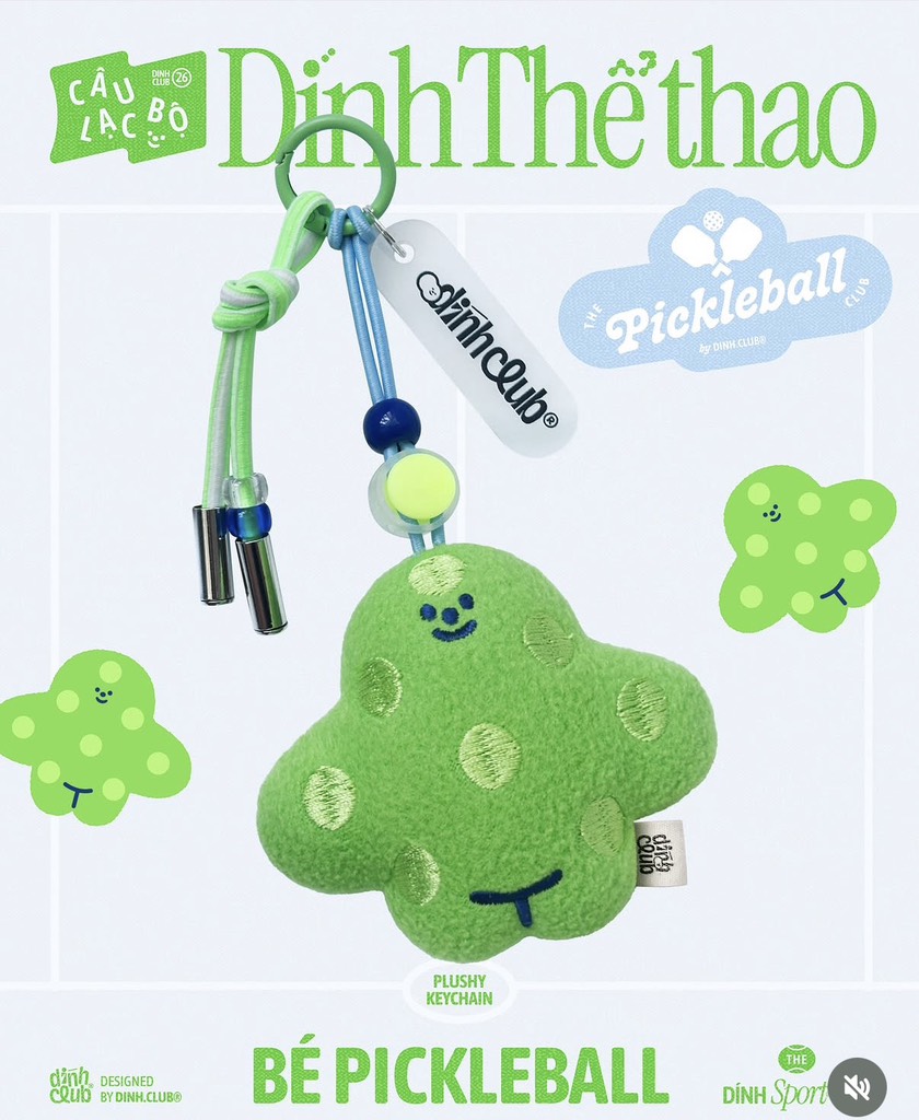 Móc chìa khoá Dính Pickleball xanh