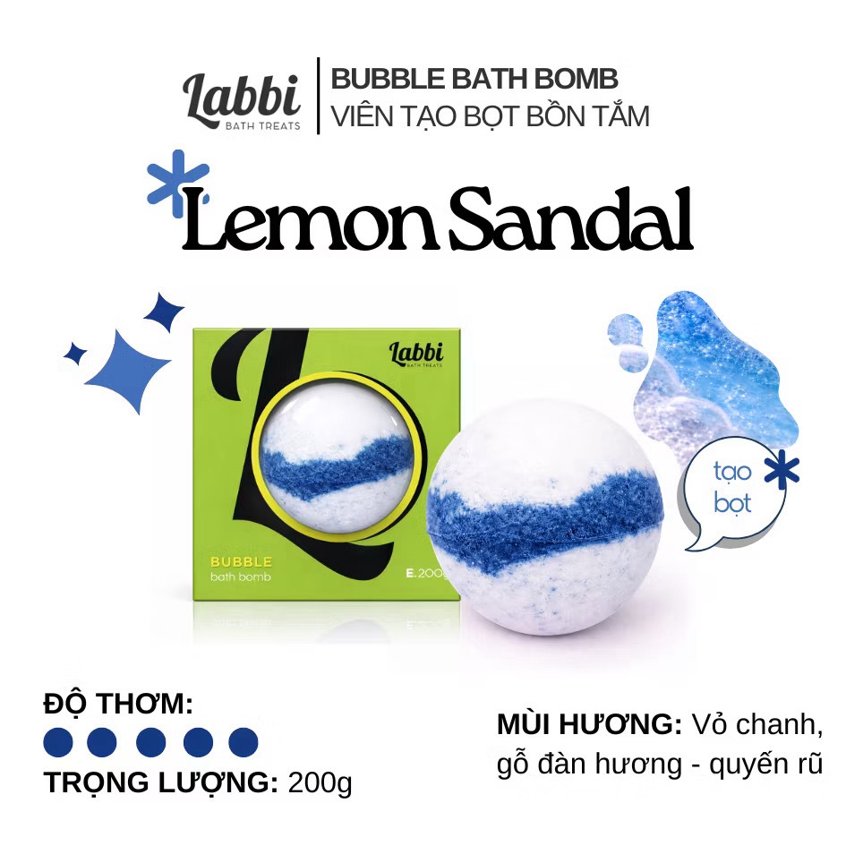 Viên tạo bọt bồn tắm 220gr Lemon Sandal Labbi