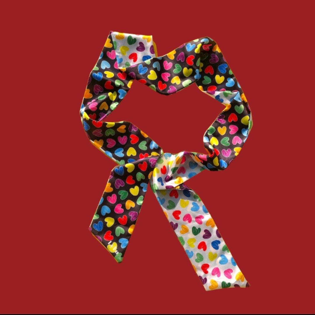 SILK SCARF LY VU TWILLY COLOR HEALING HEART 9x180
