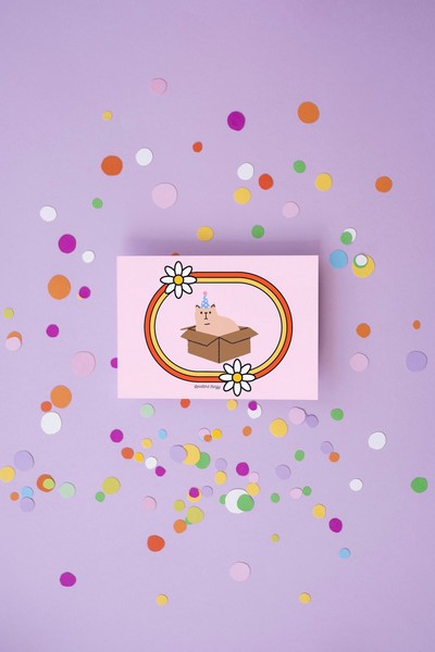 Thiệp Flower Cat Posters Thingy