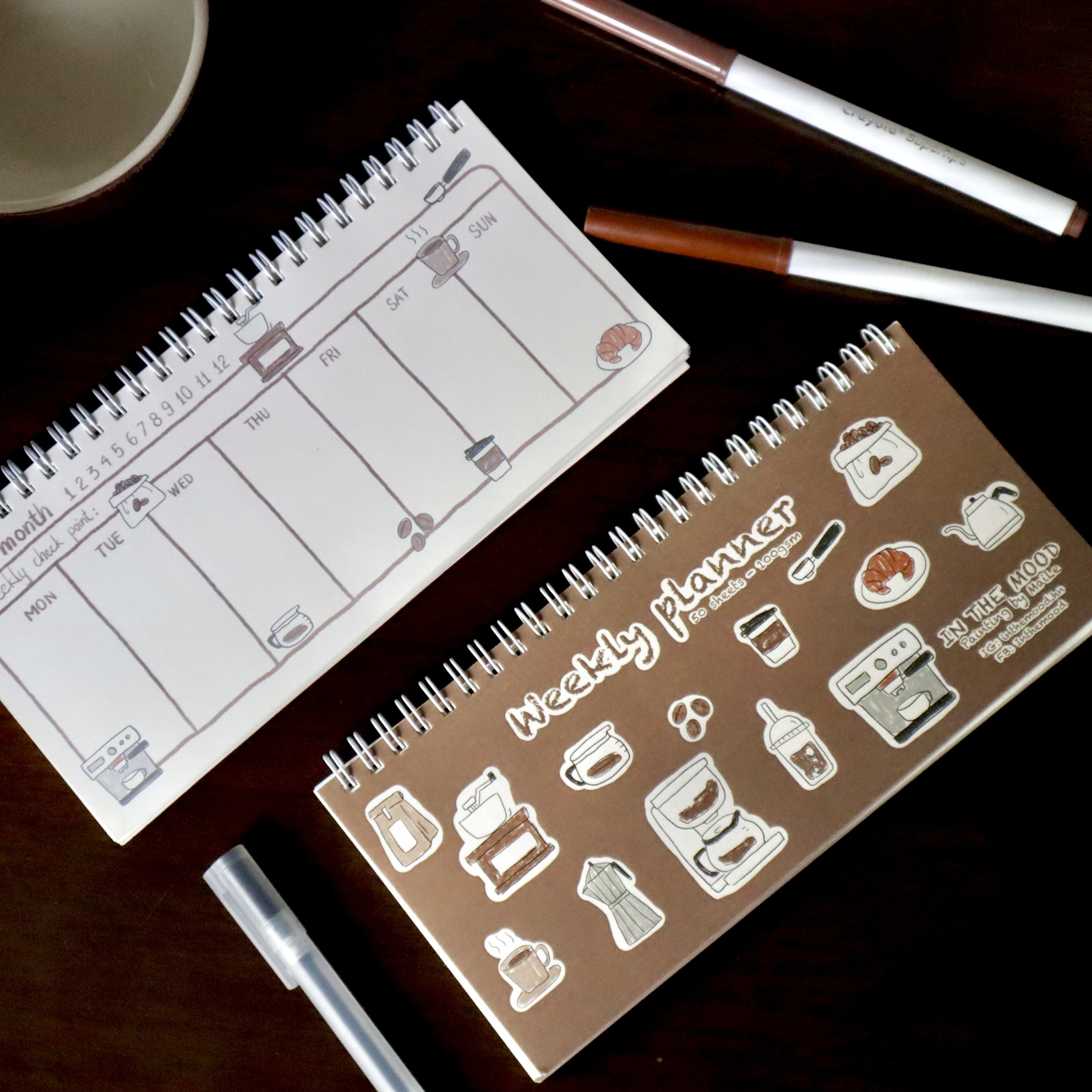 Sổ lò xo ngang weekly planner 21 cm x 10 cm Mai Lê
