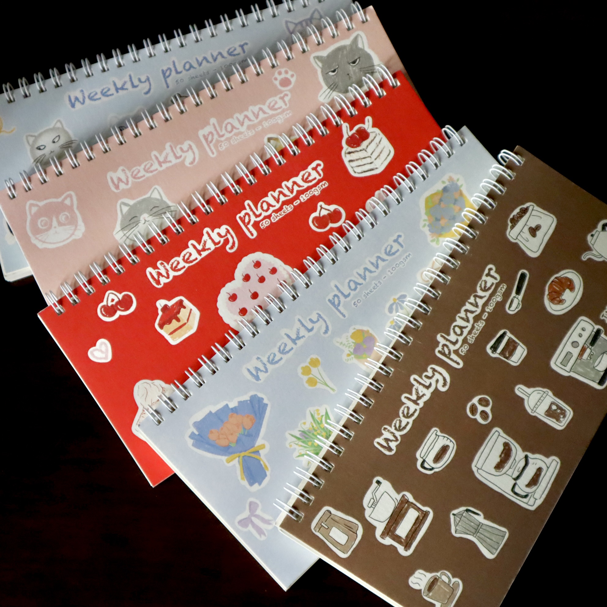 Sổ lò xo ngang weekly planner 21 cm x 10 cm Mai Lê