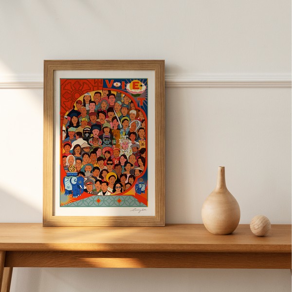 Tranh Lương Doo A4 Bắc Nam một nhà