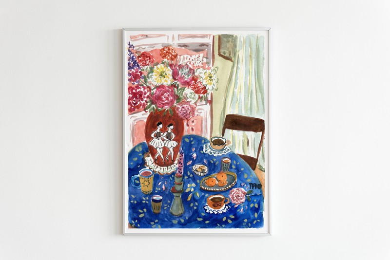 Tranh Tao A4 Still Life À La ( Blue Table )