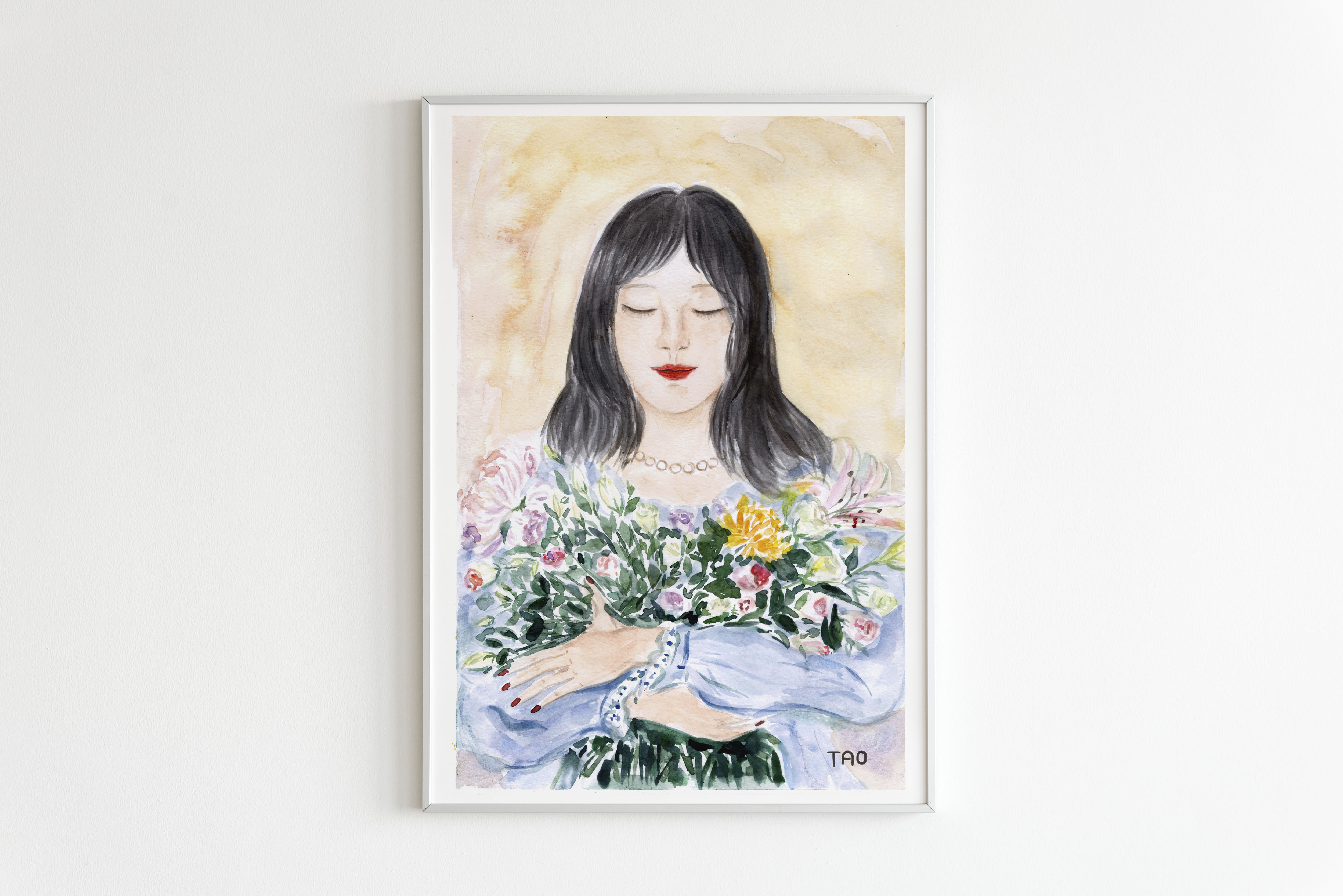 Tranh Tao Flower Girl A4 /  Flower Love