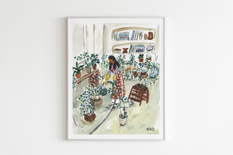 Tranh Tao A3 Watering Plants