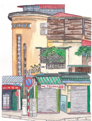 Tranh Soulbird Hanoi Old House 03 A4