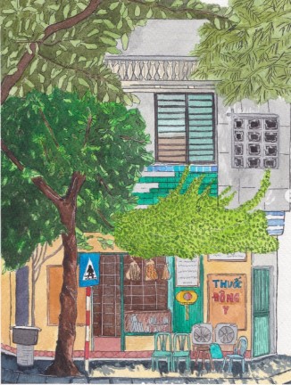 Tranh Soulbird Hanoi Old House 07 A3