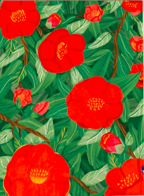 Tranh Soulbird 38x54cm Camellia Blossom