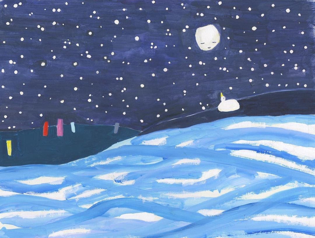 Tranh A4 the moon Ayako Akai