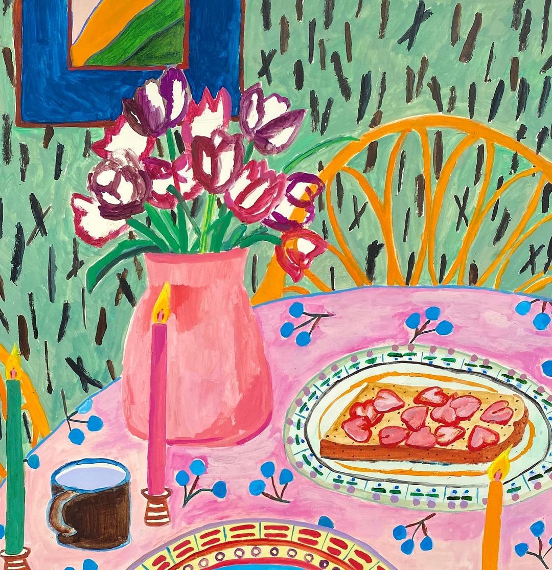 Tranh vuông 21cm x 21cm In The Dining Room Ayako Akai