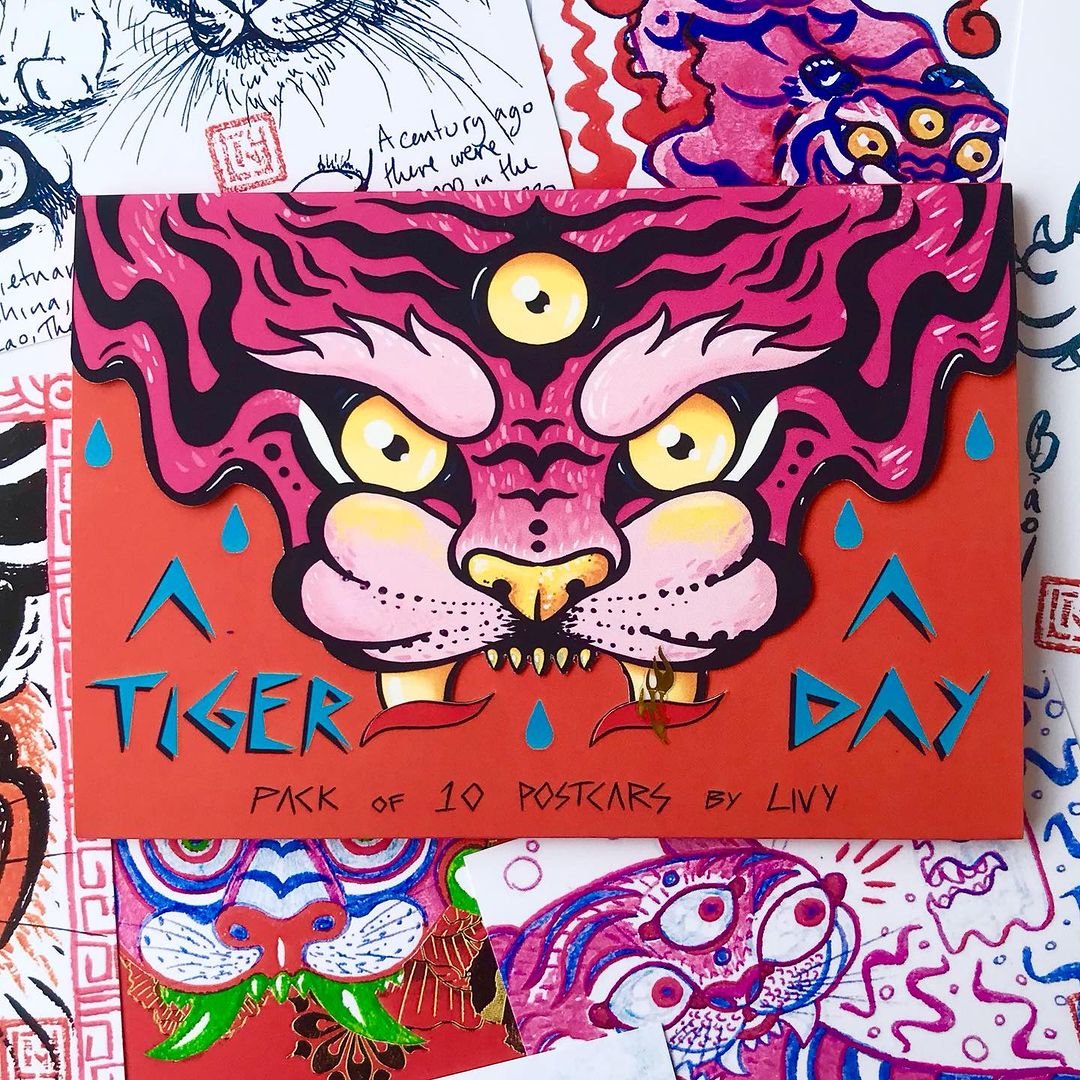 Set 3 Postcards A Tiger A Day Livy
