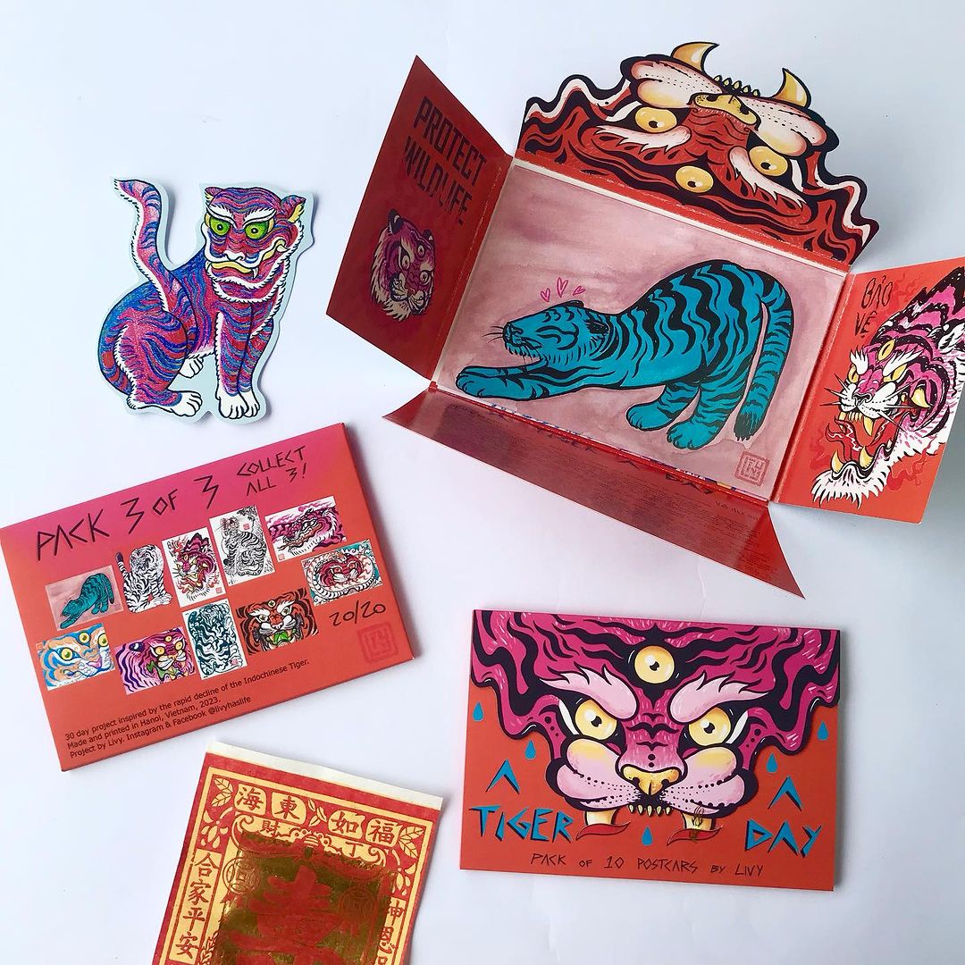 Set 3 Postcards A Tiger A Day Livy
