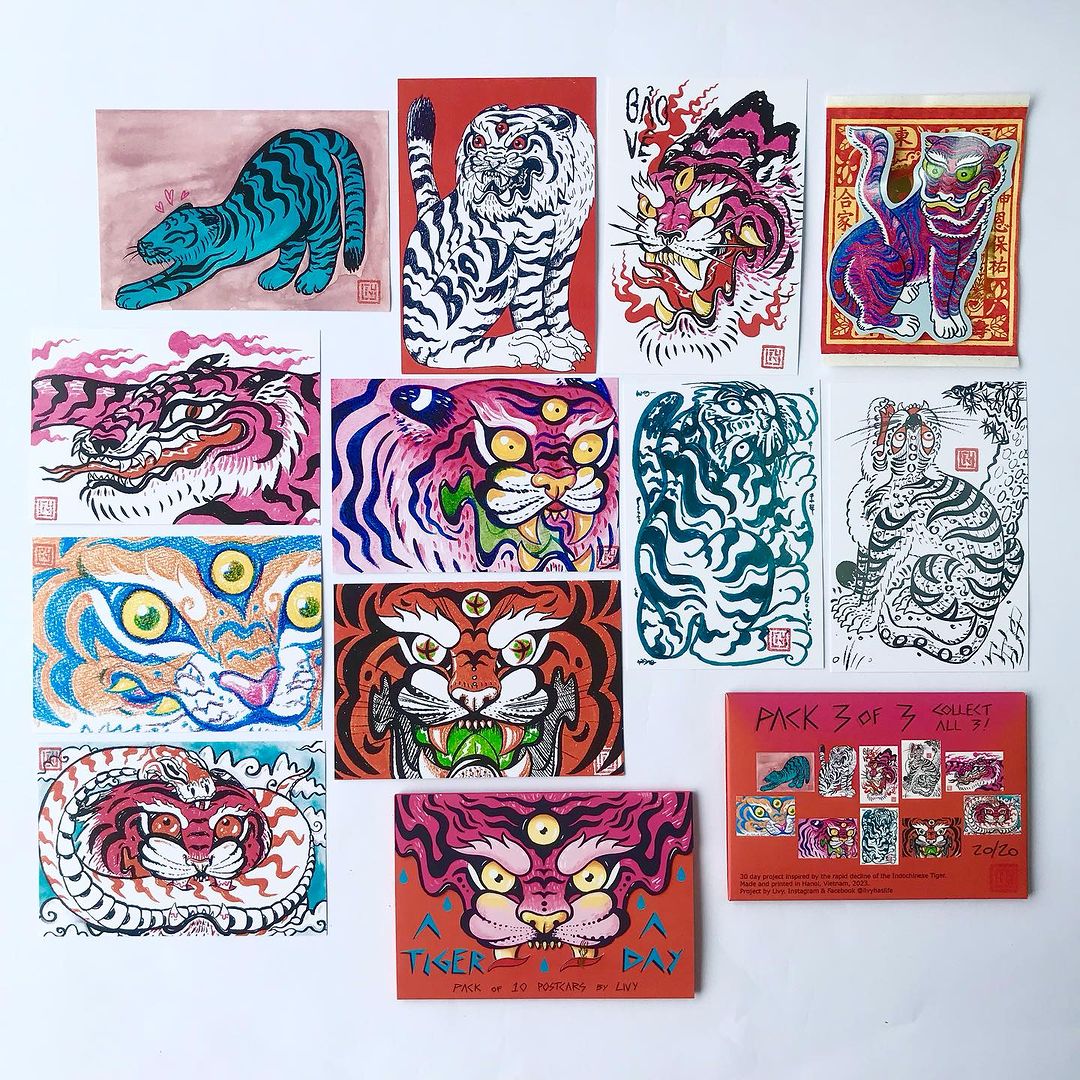 Set 10 Postcards A Tiger A Day Livy