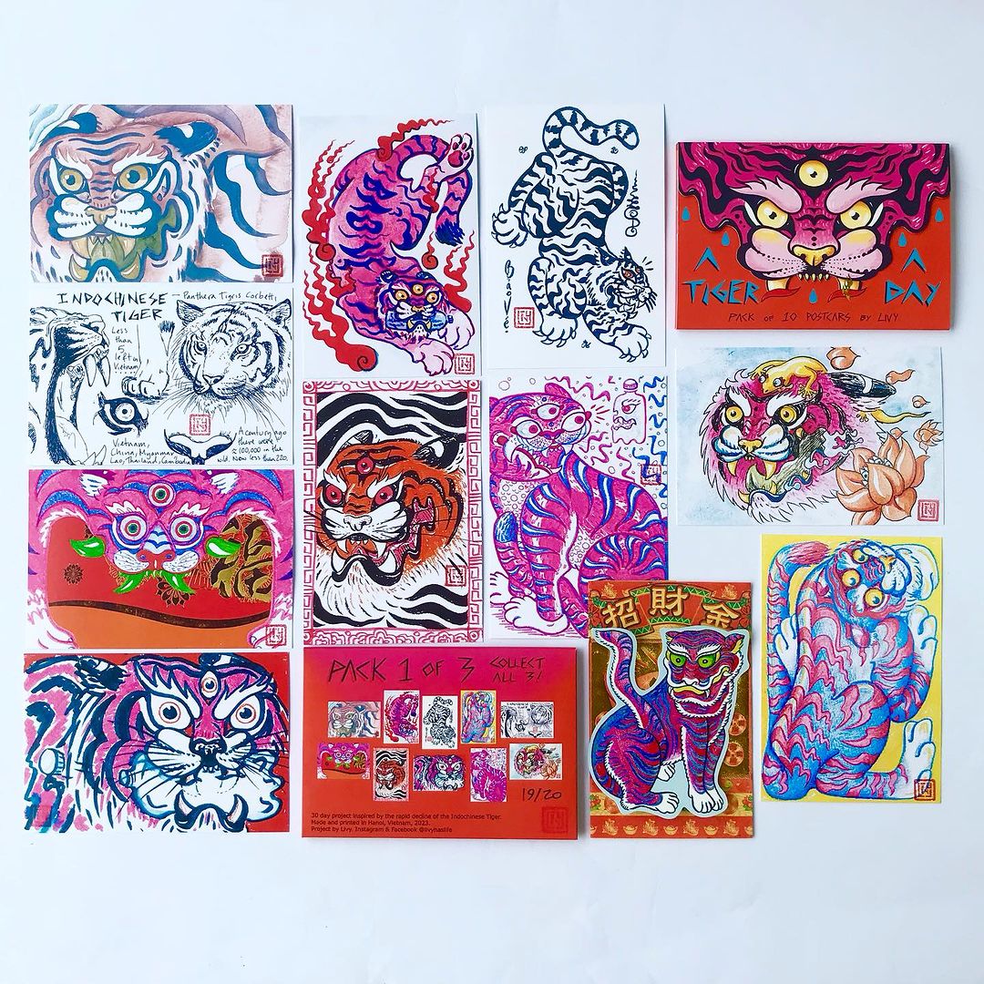 Set 3 Postcards A Tiger A Day Livy