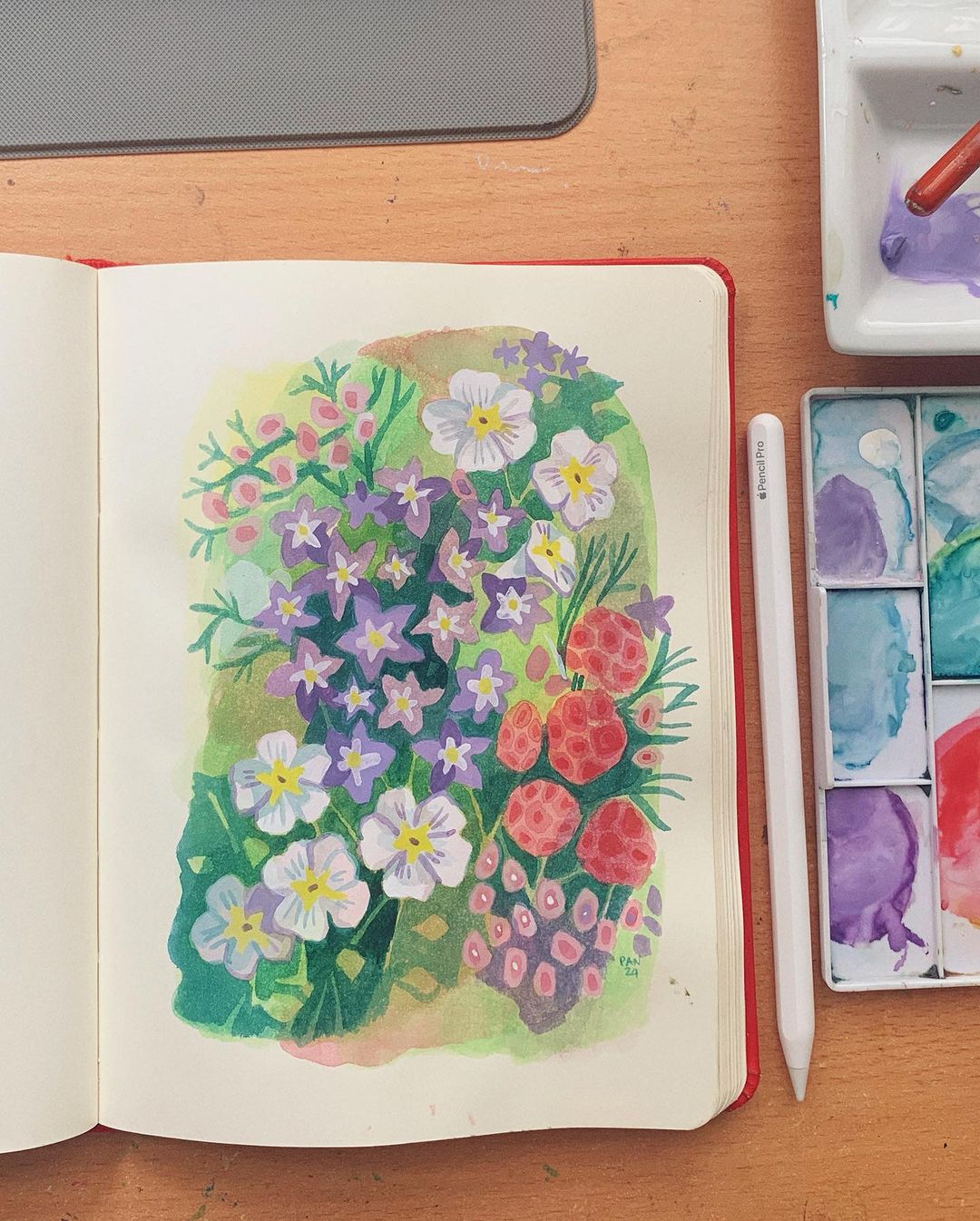 Tranh A4 Pan mùa xuân đầu tiên