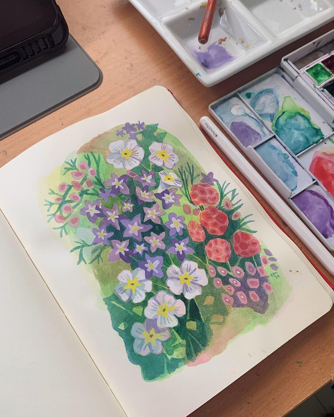 Tranh A4 Pan mùa xuân đầu tiên