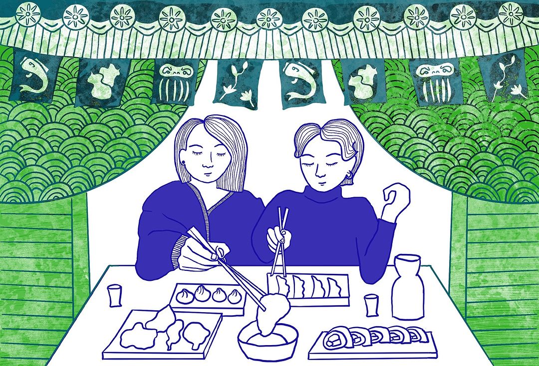 Tranh Hannah Budd A4 Digital Toyko Dumplings