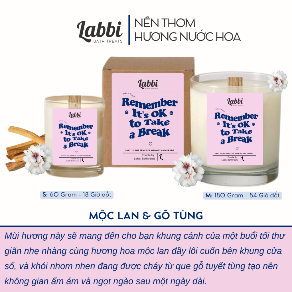Nến Labbi 180gr Remember it's okay to take a break