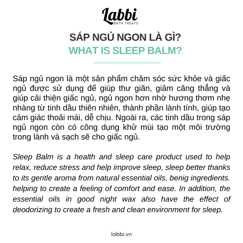 SLEEP BALM - GOOD NIGHT [ SÁP NGỦ NGON ] LABBI