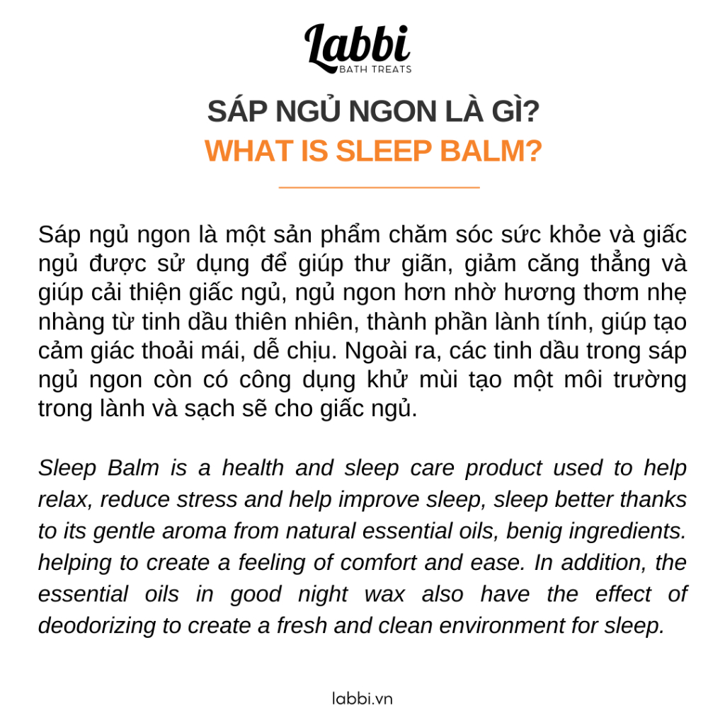 SLEEP BALM - JUST CLOSE YOUR EYES [SÁP NGỦ NGON] LABBI