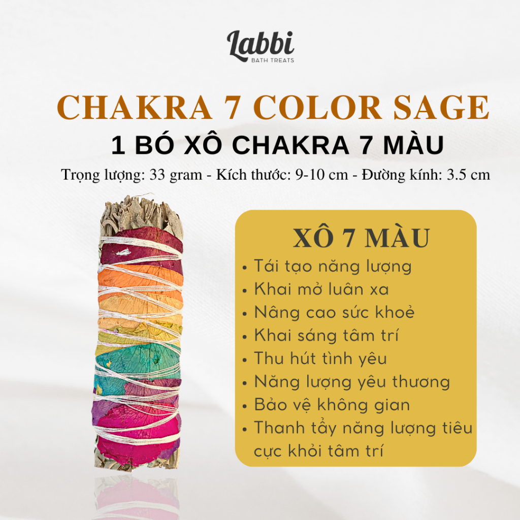 SAGE & PALO LABBI XÔ CHAKRA 7 MÀU