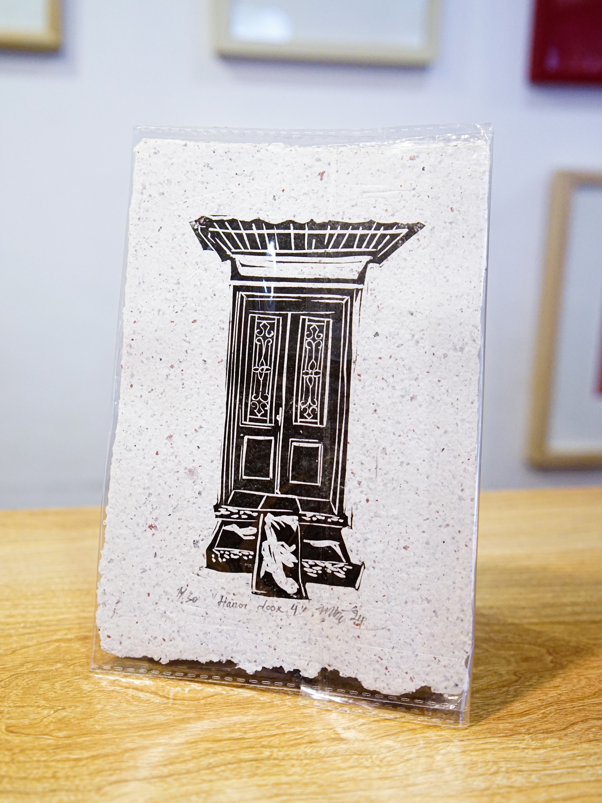 Tranh Lem A5 Linocut Doors