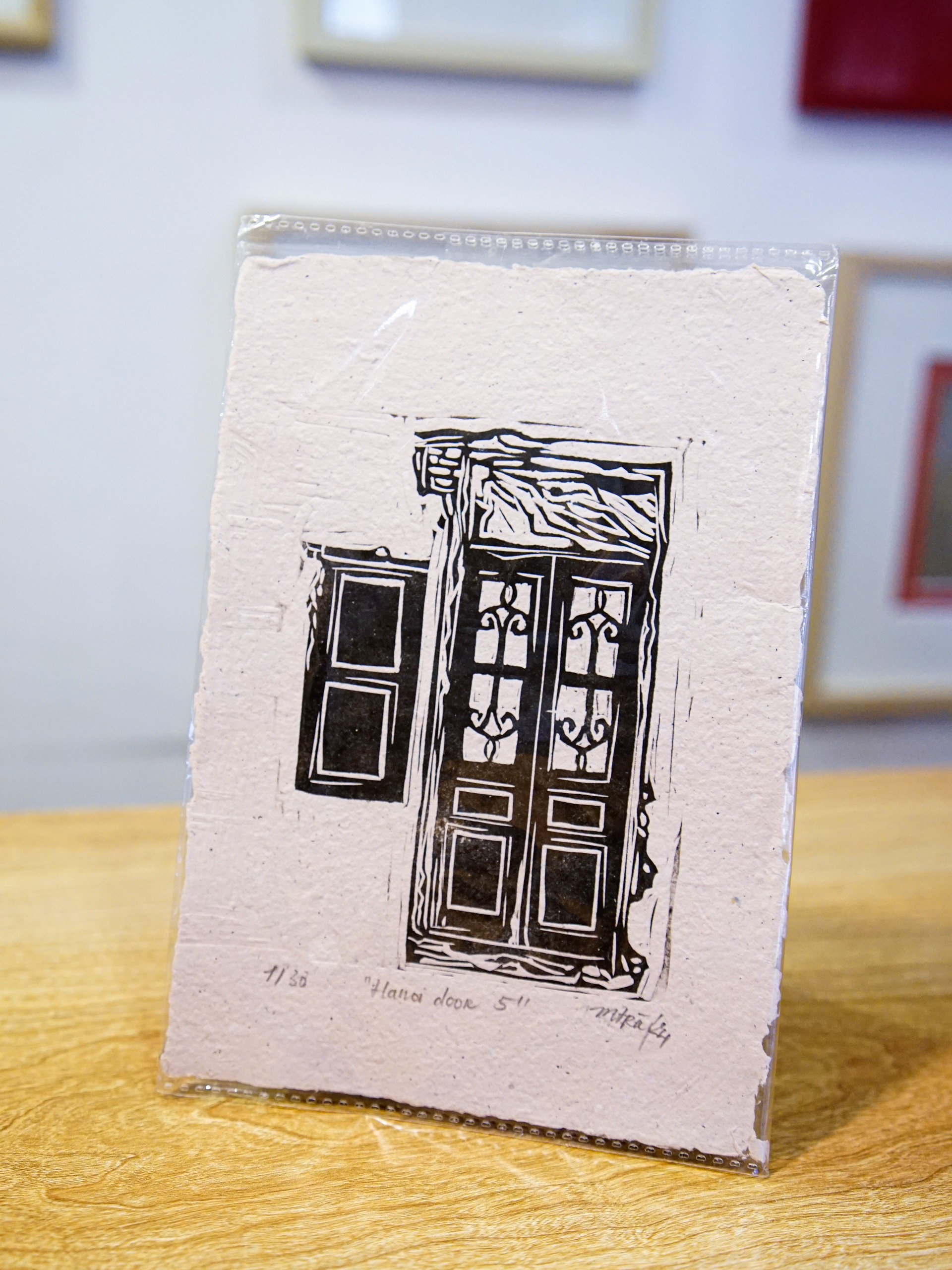 Tranh Lem A4 Linocut Doors