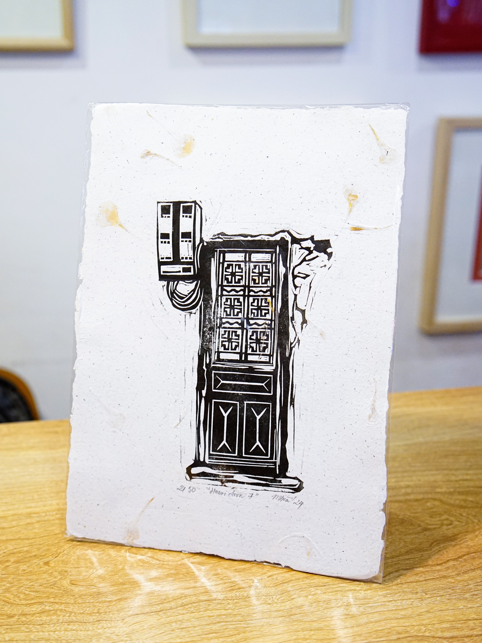 Tranh Lem A5 Linocut Doors