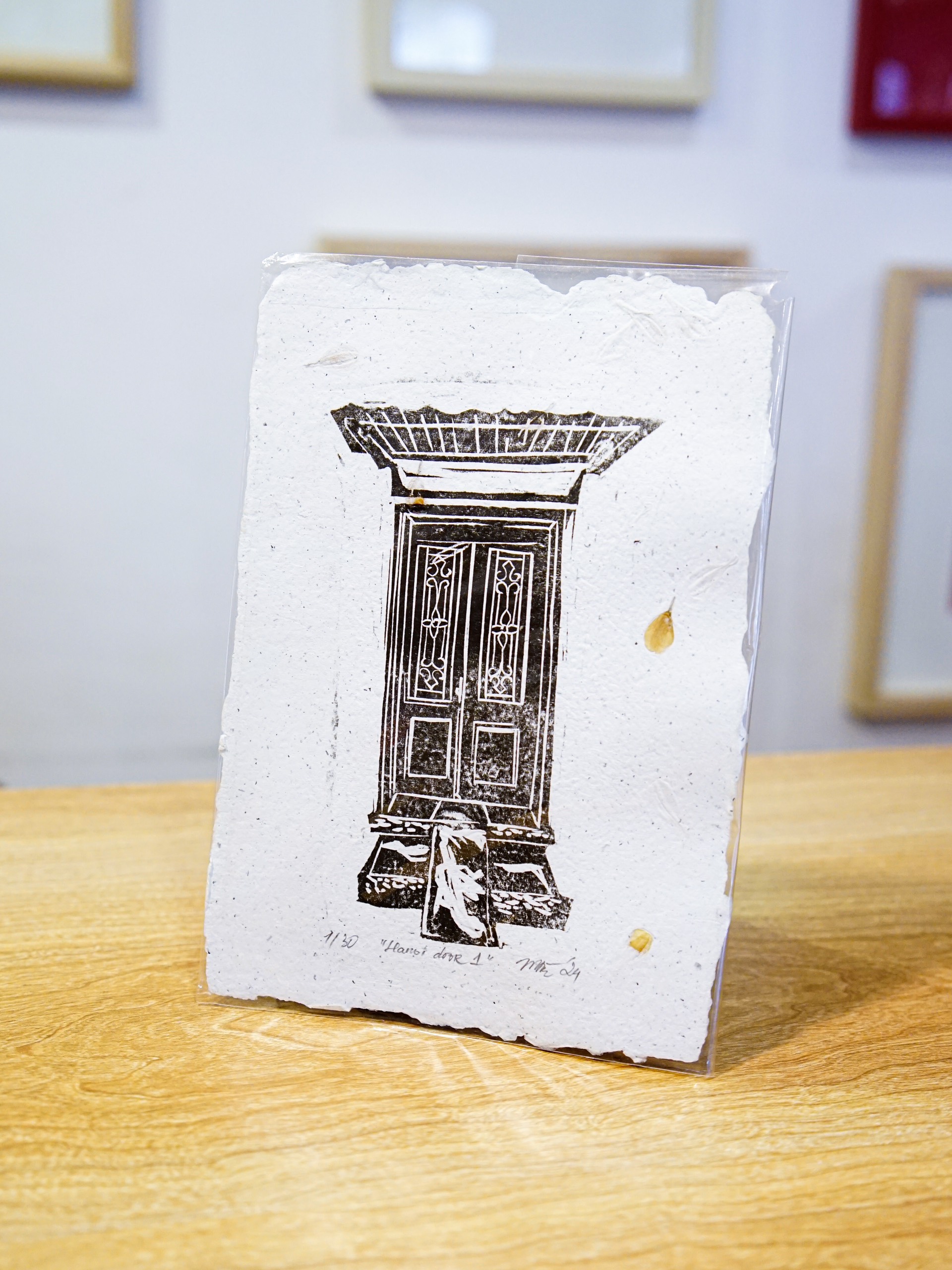 Tranh Lem A5 Linocut Doors