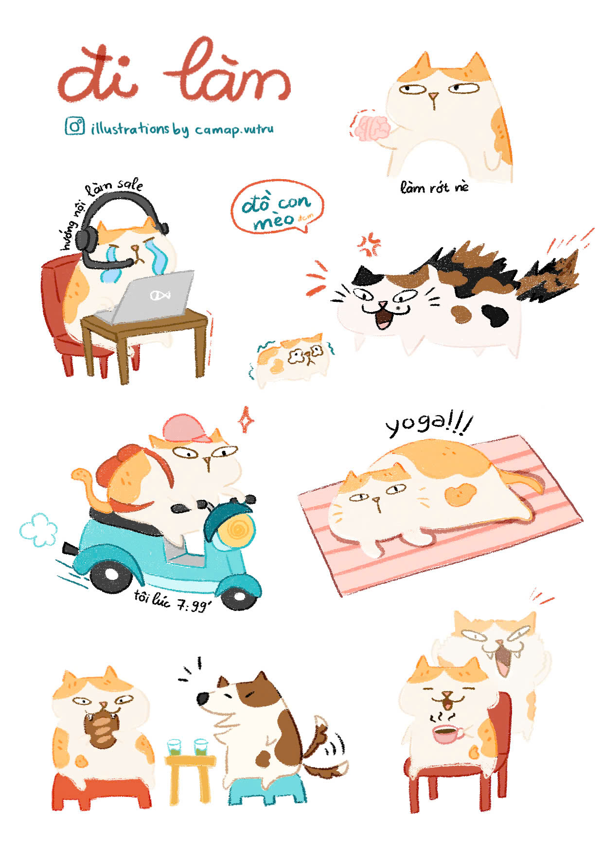 Sticker đi làm A6 Cá Mập Vũ Trụ