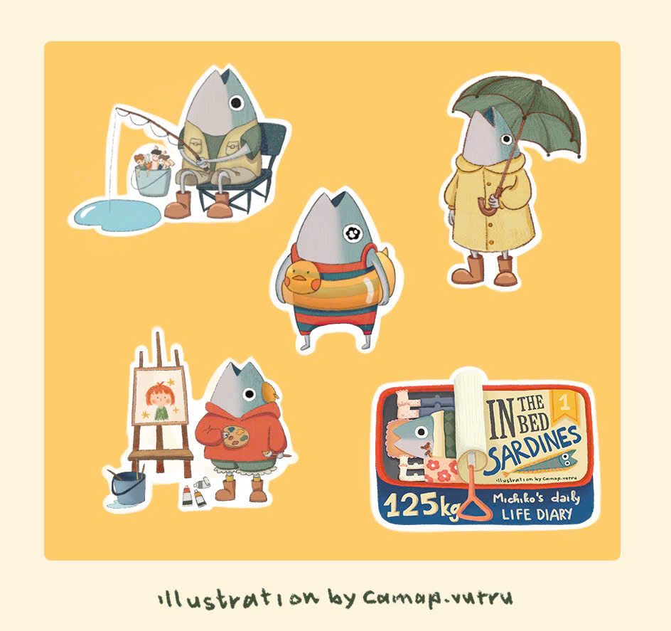 Sticker michiko Cá Mập Vũ Trụ