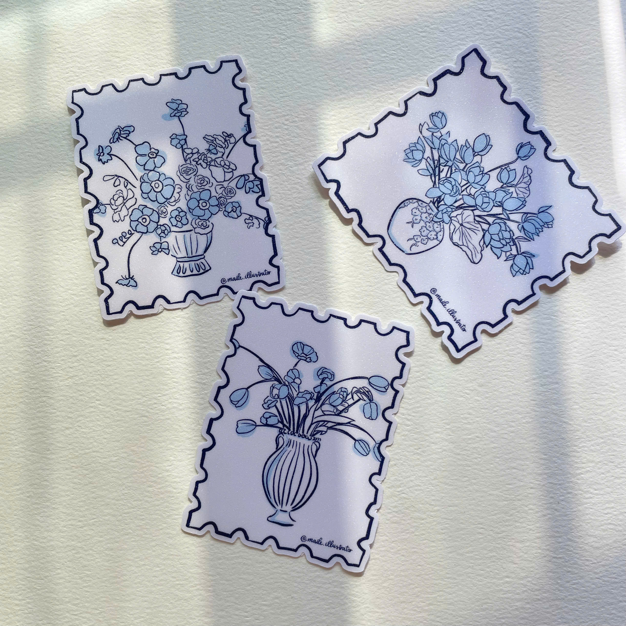 Sticker bình hoa Mai Lê